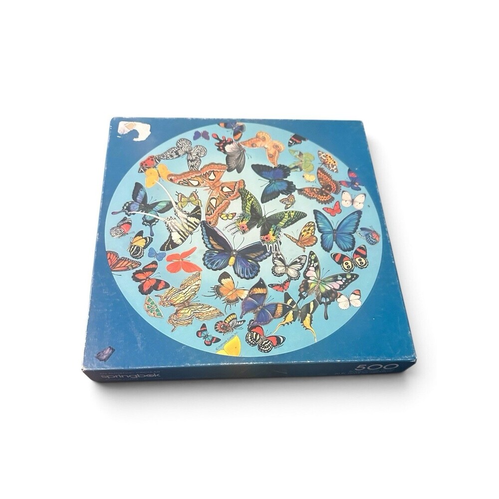 Vintage Springbok Jigsaw Puzzle A Burst of Butterflies Circular Complete